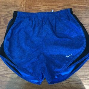 Nike dri- fit blue patterned running shorts